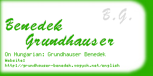 benedek grundhauser business card